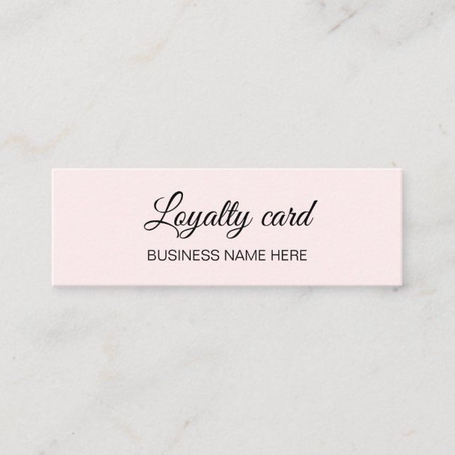 Minimalist elegant trendy pink loyalty card (Front)