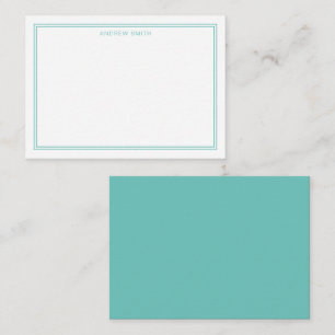 Minimalist Elegant Two Border Moonstone Blue Card