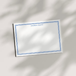Minimalist Elegant Two Border Navy Blue Card