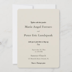 Minimalist Elegant Typography Warm Neutral Photo Invitation