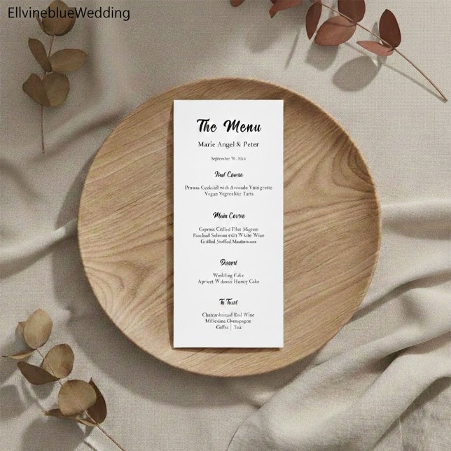 Minimalist Elegant Typography Wedding Menu (Créateur téléchargé)