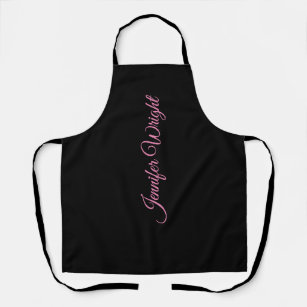 Minimalist elegant unique modern plain black pink apron