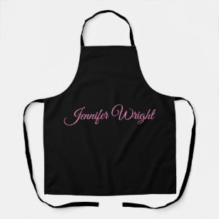 Minimalist elegant unique modern plain black pink apron