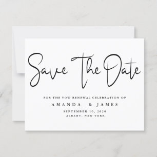 Minimalist Elegant Vow Renewal Save The Date Announcement
