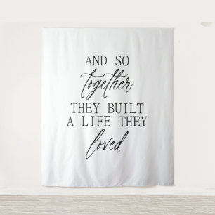 Minimalist Elegant Wedding Decor Tapestry