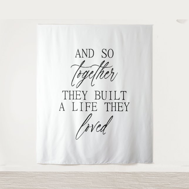Minimalist Elegant Wedding Decor Tapestry (Front)