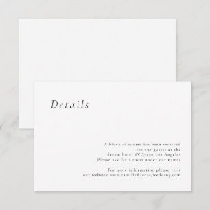 Minimalist Elegant Wedding Details card