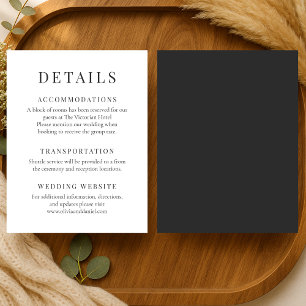 Minimalist Elegant Wedding Details Invitation