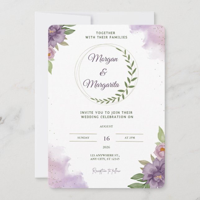 Minimalist Elegant Wedding Invitation (Front)