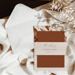 Minimalist Elegant Wedding  Invitation Belly Band