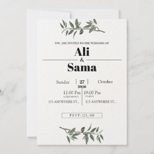 Minimalist Elegant Wedding Invitation Modern