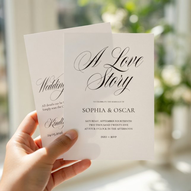 Minimalist Elegant Wedding Invitation with QR Code (Creator Uploaded)