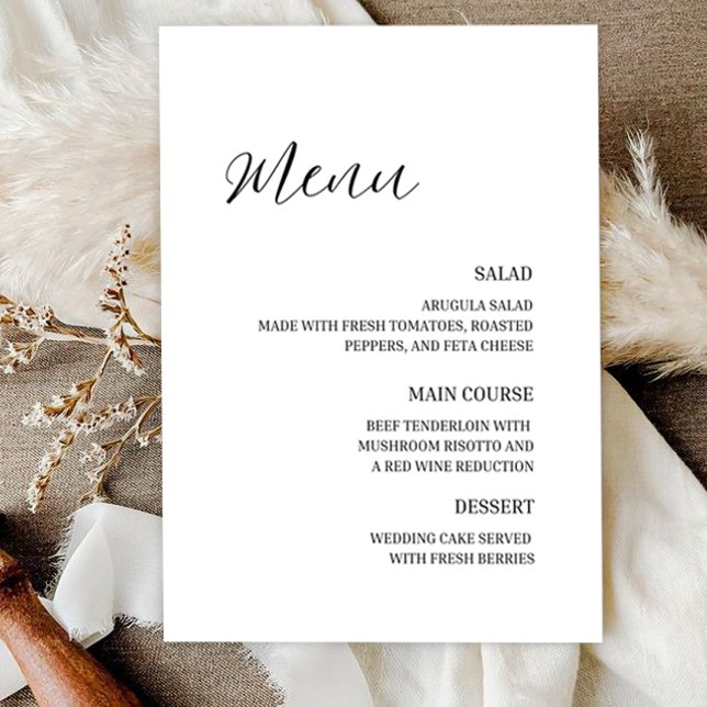 Minimalist Elegant Wedding Menu  (Creator Uploaded)