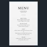 Minimalist Elegant Wedding menu card<br><div class="desc">Designed to coordinate with our Minimalist All In One Collection, this customizable matching wedding menu card features a clean and simple layout, with classic font. For more advanced customization of this design, e.g. changing layout, font or text size please click the "CUSTOMIZE" button above. Please contact me for any questions!...</div>