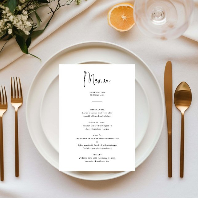 Minimalist Elegant Wedding menu card (Creator Uploaded)
