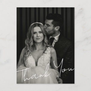 Minimalist Elegant Wedding Photo Custom Thank You Postcard