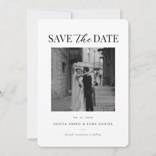 Minimalist Elegant Wedding Photo Rounded Save The Date