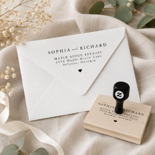Minimalist Elegant Wedding Return Address Rubber Stamp