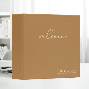 Minimalist Elegant Welcome Guest Book Brown Binder