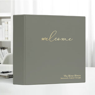 Minimalist Elegant Welcome Guest Book Moss Binder