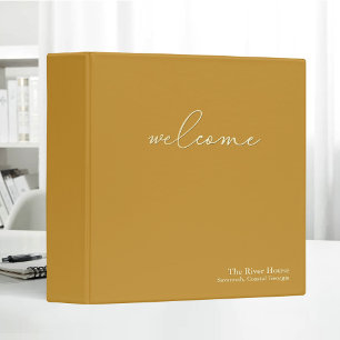 Minimalist Elegant Welcome Guest Book Yellow Binder