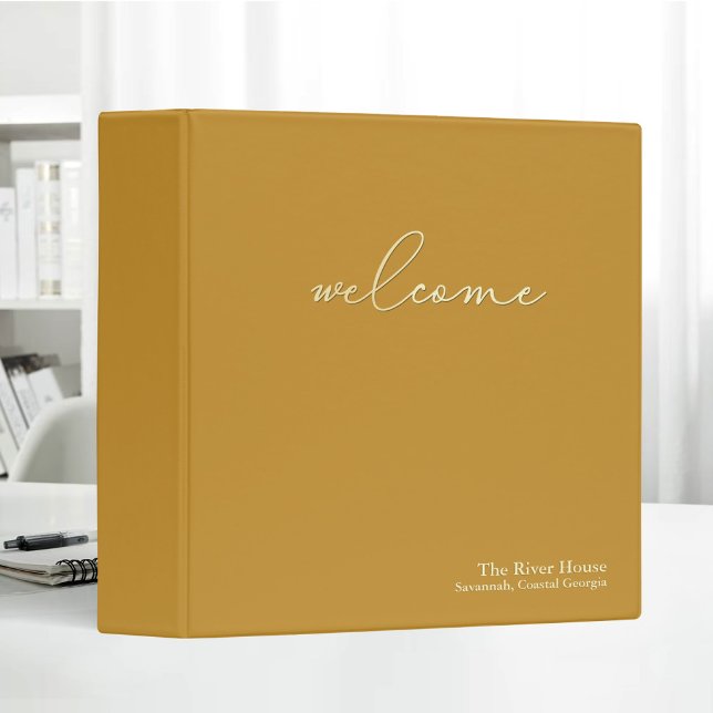 Minimalist Elegant Welcome Guest Book Yellow Binder (Creator Uploaded)