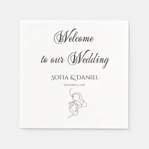 Minimalist Elegant Welcome to Our Wedding Napkin
