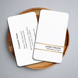 Minimalist Elegant White Copper Line Attorney Business Card
