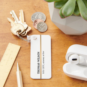 Minimalist Elegant White Copper Line Attorney Keychain