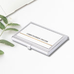 Minimalist Elegant White Faux Copper Line Business Card Holder<br><div class="desc">Elegant business card holder with faux copper line. Perfect for consultant,  attorney or any professional.</div>