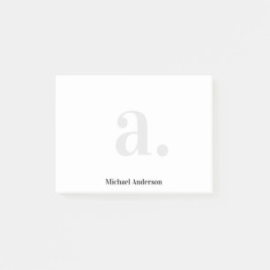 Minimalist Elegant White Monogram Modern  Post-it Notes
