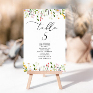 Minimalist elegant Wildflower Seating Chart card