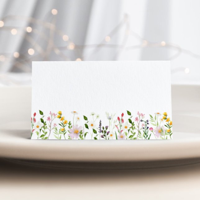 Minimalist elegant wildflowers wedding place cards (Creator Uploaded)