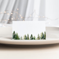 Minimalist elegant woodland pine trees wedding