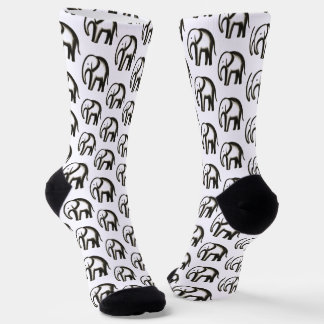 Minimalist Elephant – Bold Ink Animal Design on  Socks