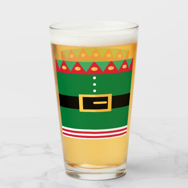 Minimalist Elf Christmas Glass (Back Filled)