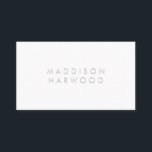Minimalist Embossed Effect Business Card<br><div class="desc">This minimalist yet eye catching business card is perfect for any profession, featuring simple name in embossed effect on white background. Please note that the embossing is an effect, not actual emoboss. For more advanced customization of this design, e.g. changing layout, font or text size please click the "CUSTOMIZE" button...</div>