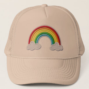 Minimalist Embroidered Rainbow Dreams Trucker Hat 
