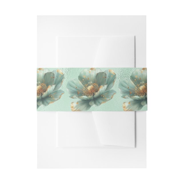 Minimalist Emerald and Gold Wedding  Invitation  Invitation Belly Band (Front Example)