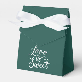 Minimalist Emerald and White Wedding Favor Box