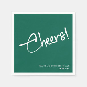 Minimalist Emerald Green Birthday Party Paper Napkin