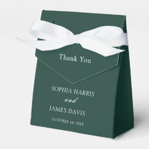 Minimalist Emerald Green Modern Elegant Wedding Favor Box