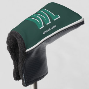 Minimalist Emerald Green Personalized Monogram Golf Head Cover
