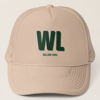 Minimalist Emerald Green Personalized Monogram  Trucker Hat