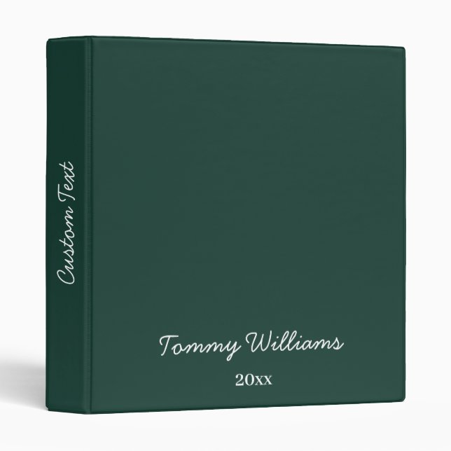 Minimalist Emerald Green Professional Simple Binder (Front/Spine)