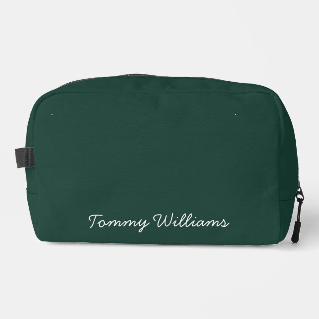 Minimalist Emerald Green Professional Simple Dopp Kit (Front)