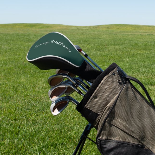 Minimalist Emerald Green Professional Simple Golf Head Cover (In Situ)