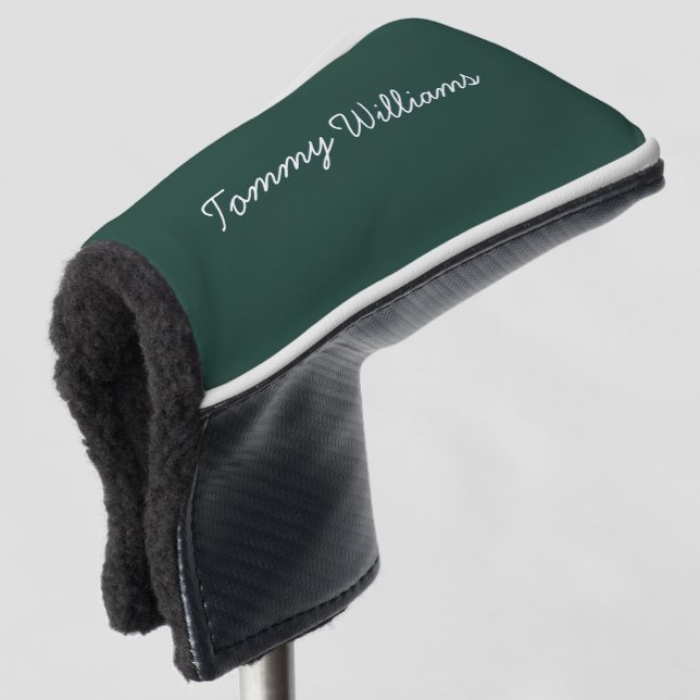 Minimalist Emerald Green Professional Simple Golf Head Cover (3/4 Front)