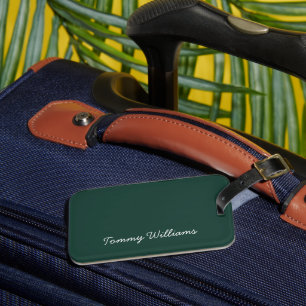 Minimalist Emerald Green Professional Simple Luggage Tag