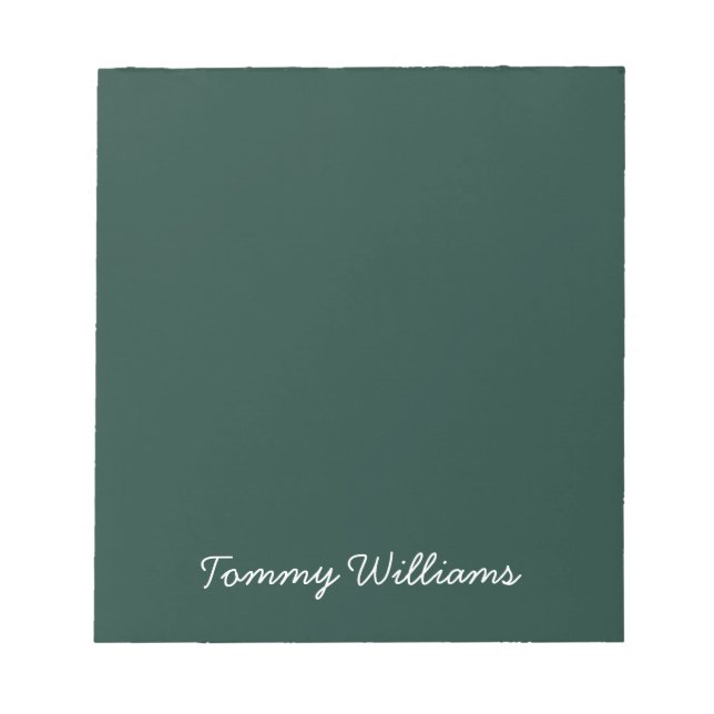 Minimalist Emerald Green Professional Simple Notepad (Front)